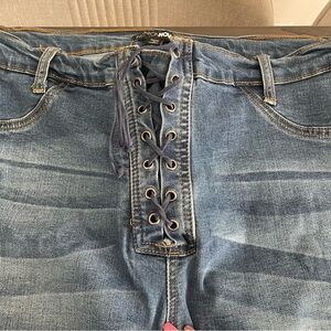 Fashion Nova Lace-Up Jeans